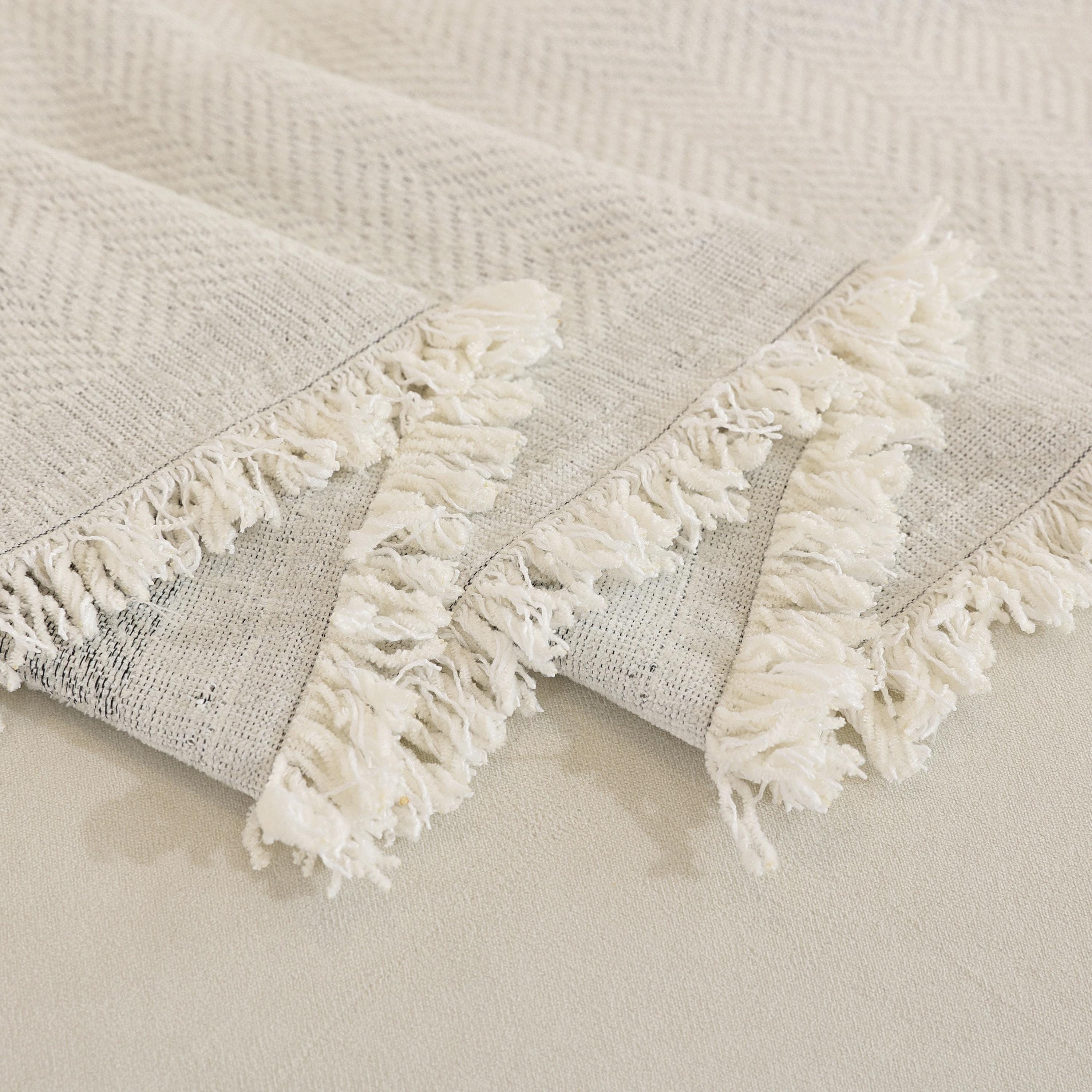 Solid Color Chenille Sofa Throw Blanket: Custom Length, All-Season Thick Soft Couch Cover