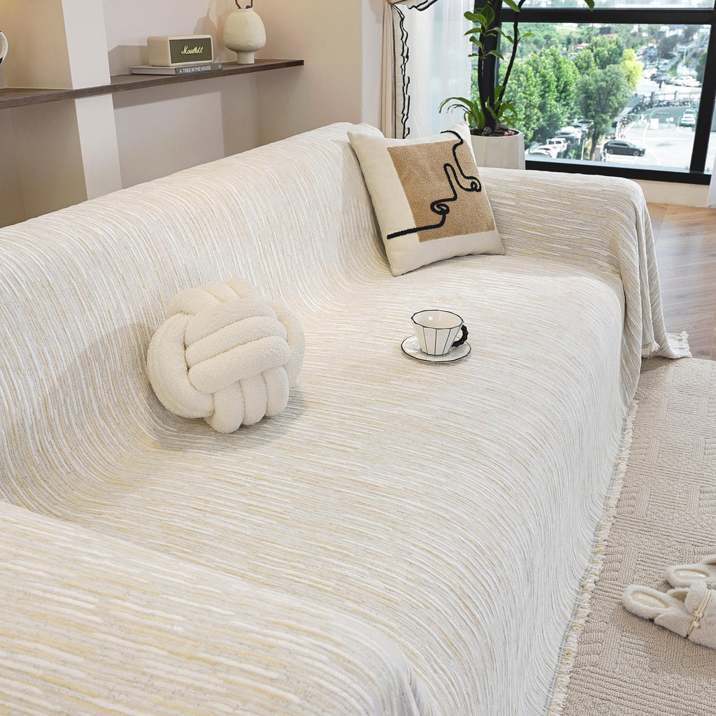 Chenille Throw Blanket: Modern Sofa Protector, Custom Length
