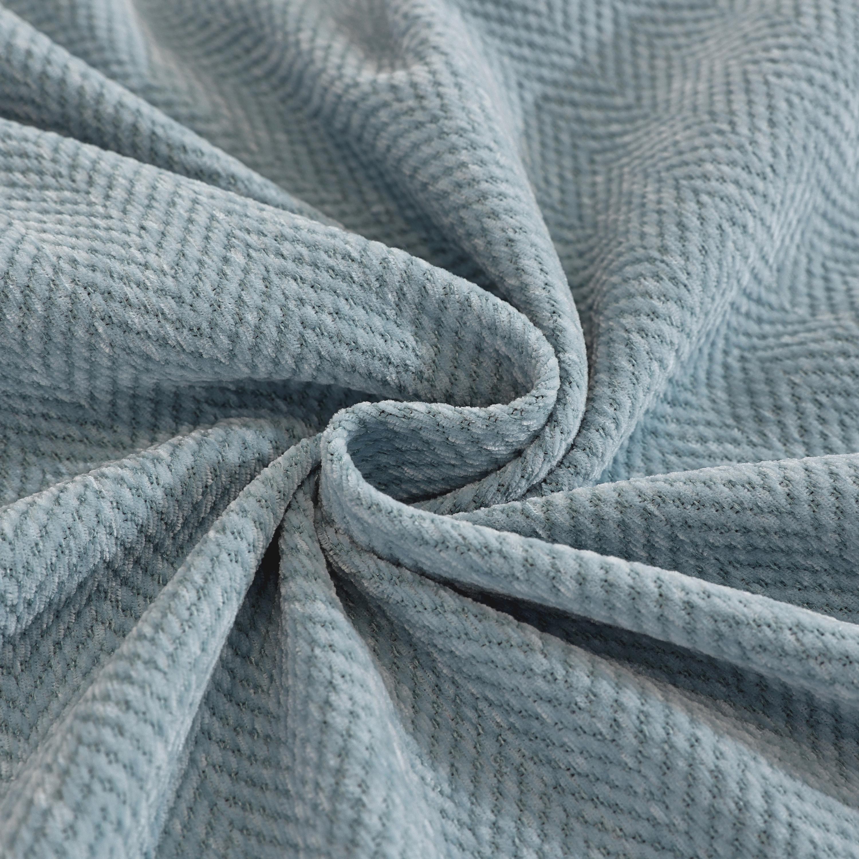 Chenille Sofa Throw Blanket: Custom Length, Pastel Decor, Skin-Friendly