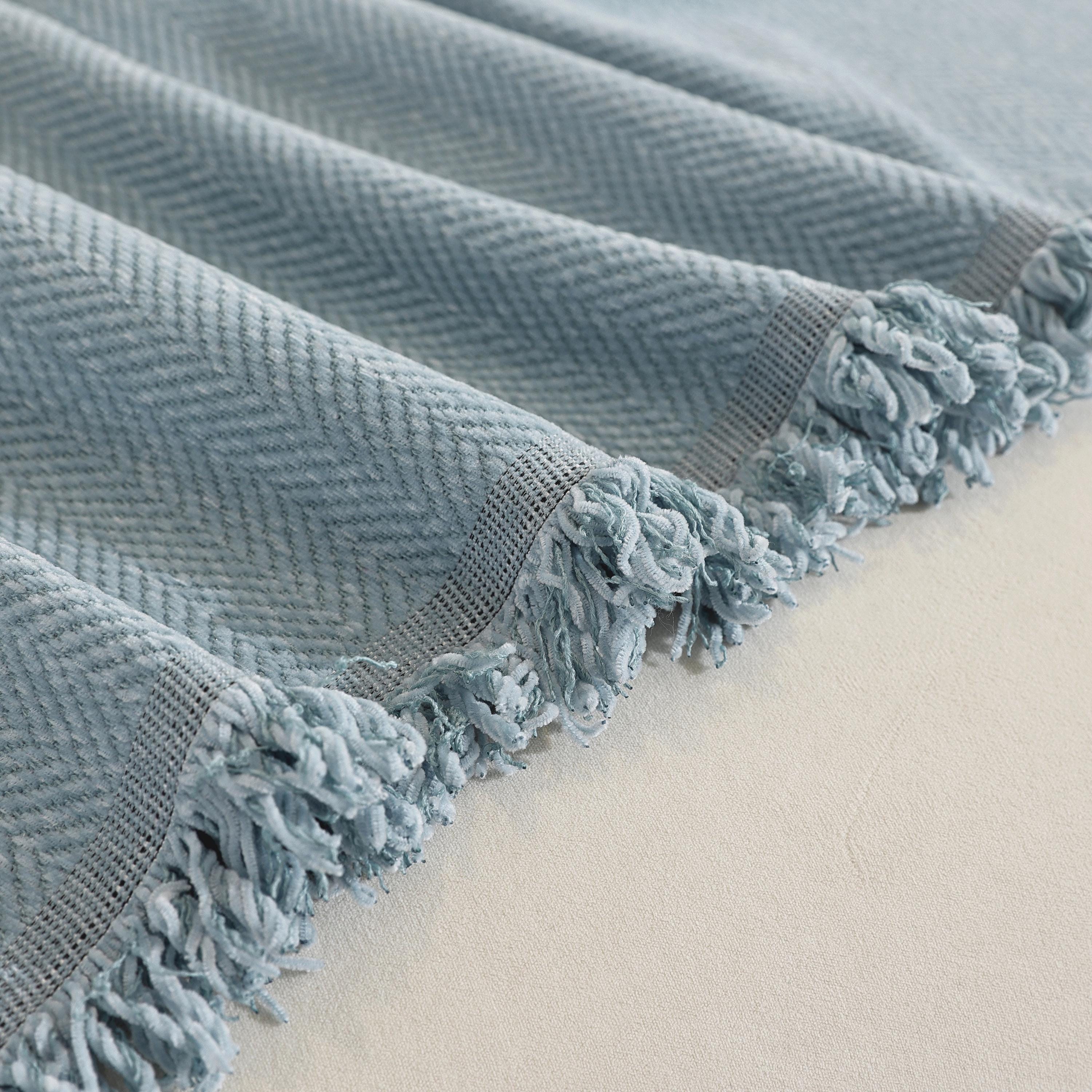 Chenille Sofa Throw Blanket: Custom Length, Pastel Decor, Skin-Friendly