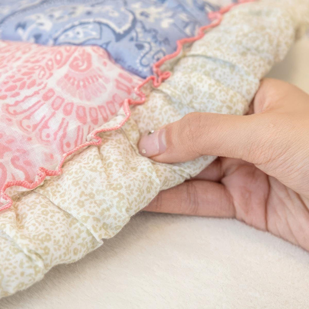 Handmade Floral Patchwork Seat Cushion: Cotton Seat Pad, Anti-Slip Floor Mat
