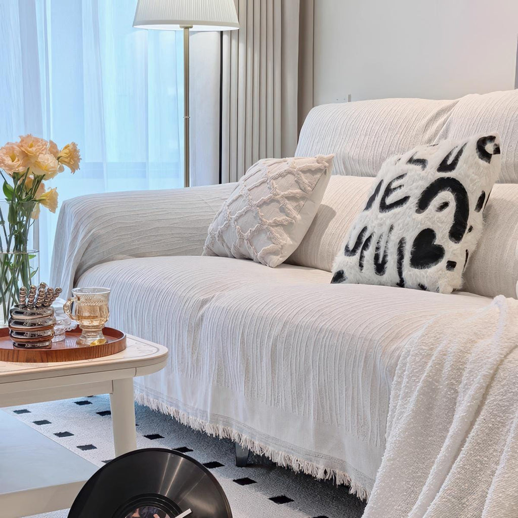 Chenille Sofa Covers Throw Blanket, Bed Cover : Soft, Durable, Minimalist Decor