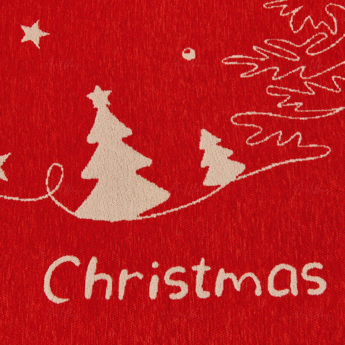 Reversible Chenille Christmas Throw Blanket | Red & White Sofa Cover