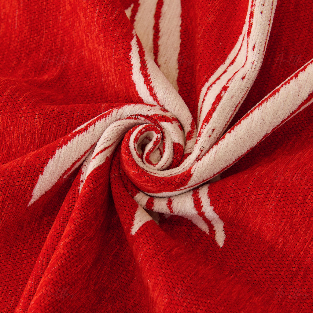 Reversible Chenille Christmas Throw | Red Bowknot Sofa Cover