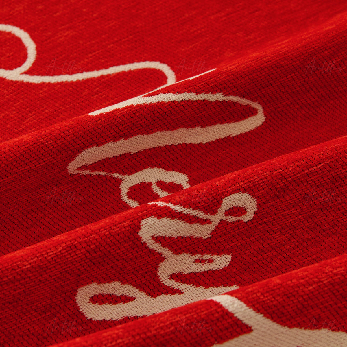 Oversized Chenille Christmas Sofa Cover | Reversible Red Snowflake & Reindeer Throw | Festive Holiday Furniture Protector