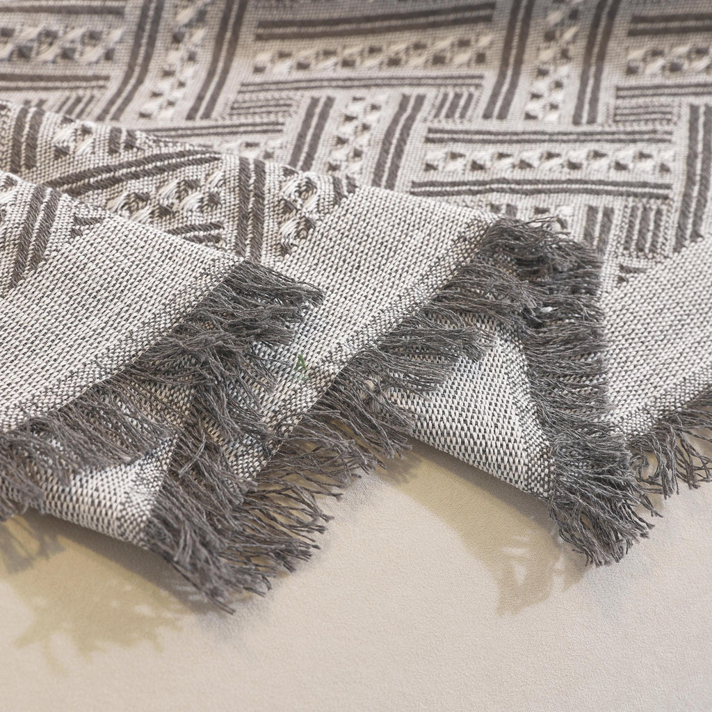 Geometric Cotton Sofa Cover, Woven Sectional Throw, Washable Slipcover, Pet Friendly Protector