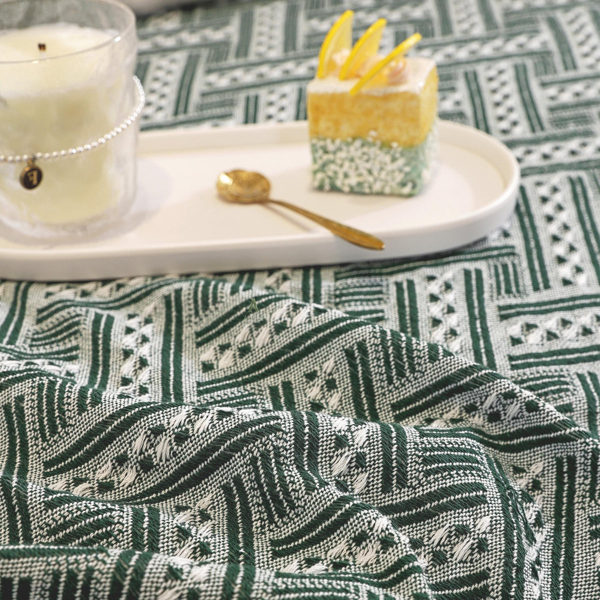 Geometric Cotton Sofa Cover, Woven Sectional Throw, Washable Slipcover, Pet Friendly Protector
