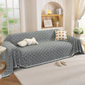 Geometric Cotton Sofa Cover, Woven Sectional Throw, Washable Slipcover, Pet Friendly Protector