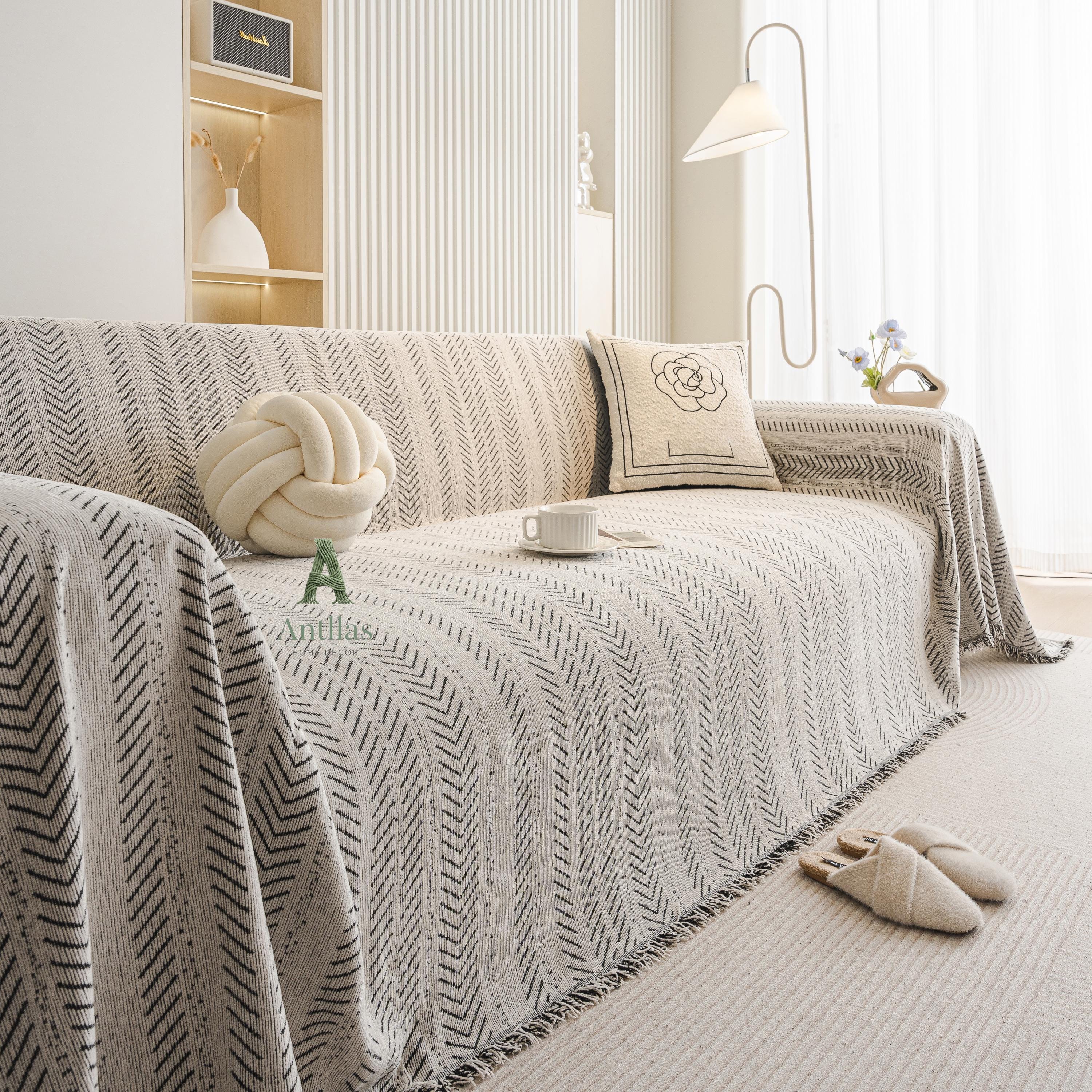 Water Resistance Chenille Sofa Cover, Pet Couch Protector, Non-Slip Sectional Throw, Washable