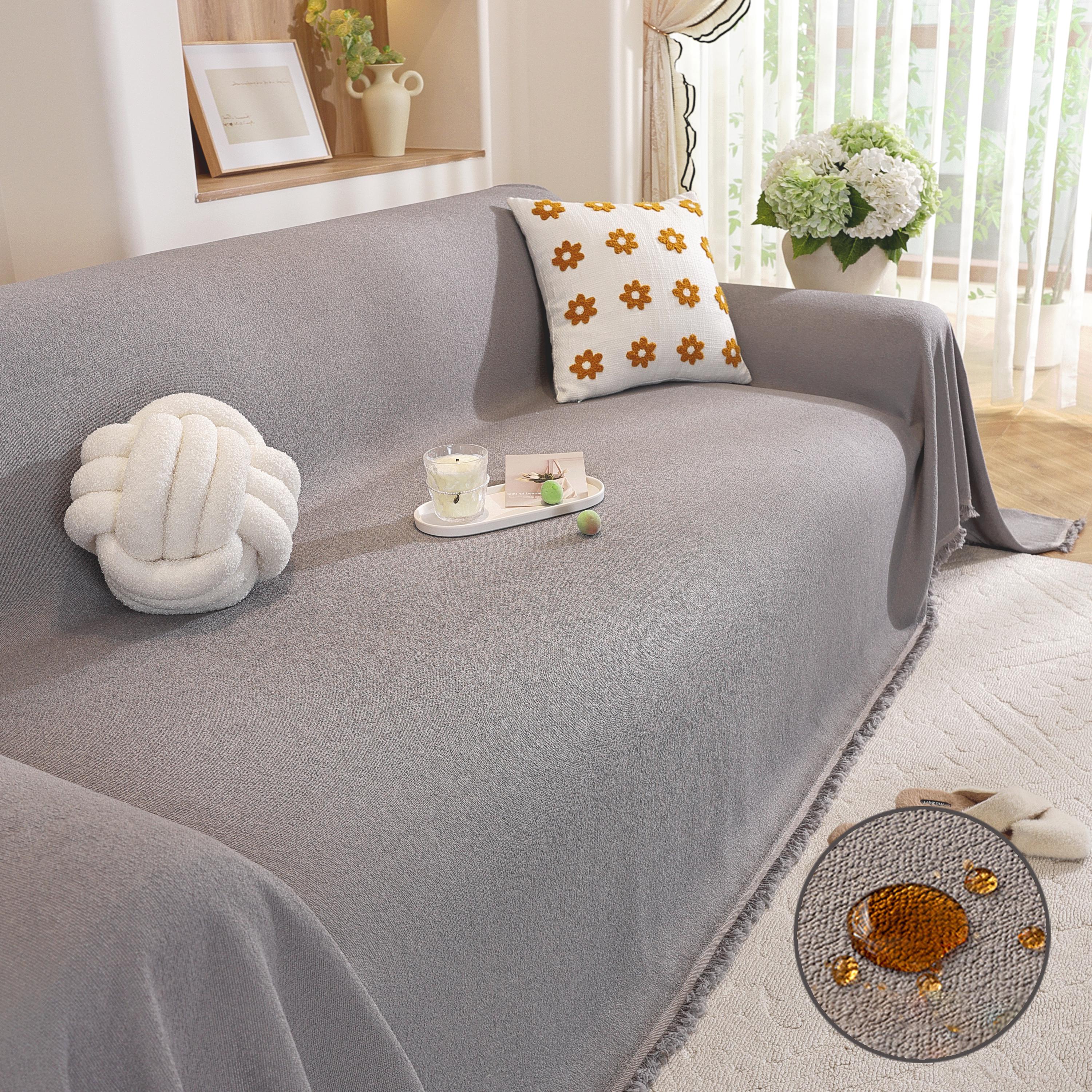 Waterproof Teddy Sofa Cover, Soft Fleece Couch Throw, Pet Friendly Furniture Protector, Anti-Scratch, Washable
