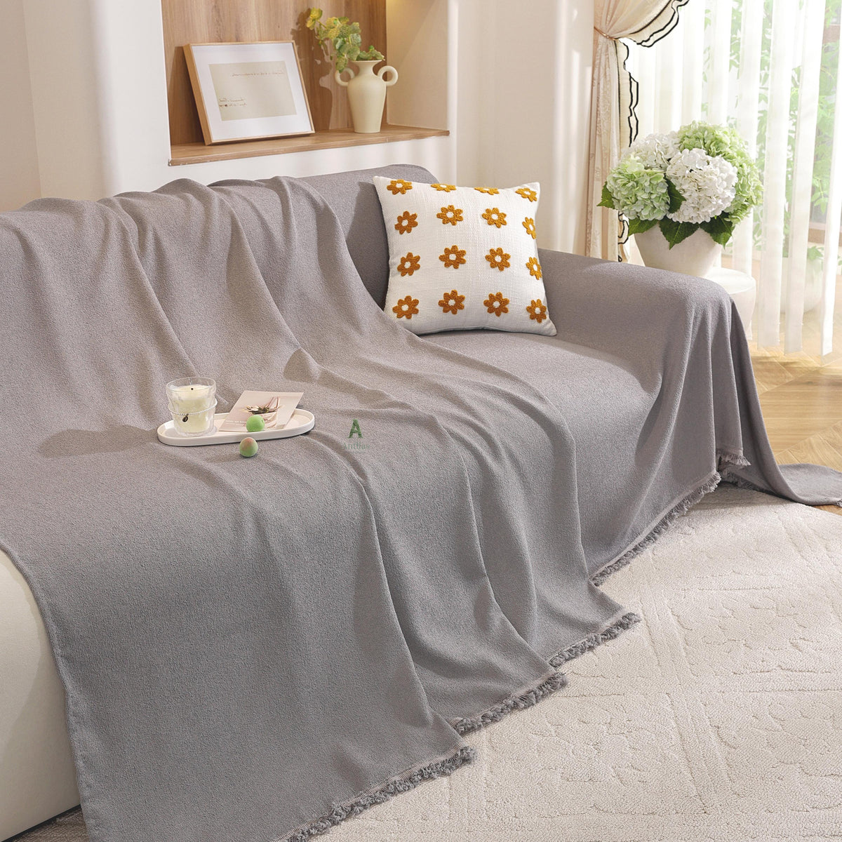 Waterproof Teddy Sofa Cover, Soft Fleece Couch Throw, Pet Friendly Furniture Protector, Anti-Scratch, Washable