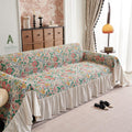 Floral Ruffle Sofa Cover, French Country Cottagecore Decor