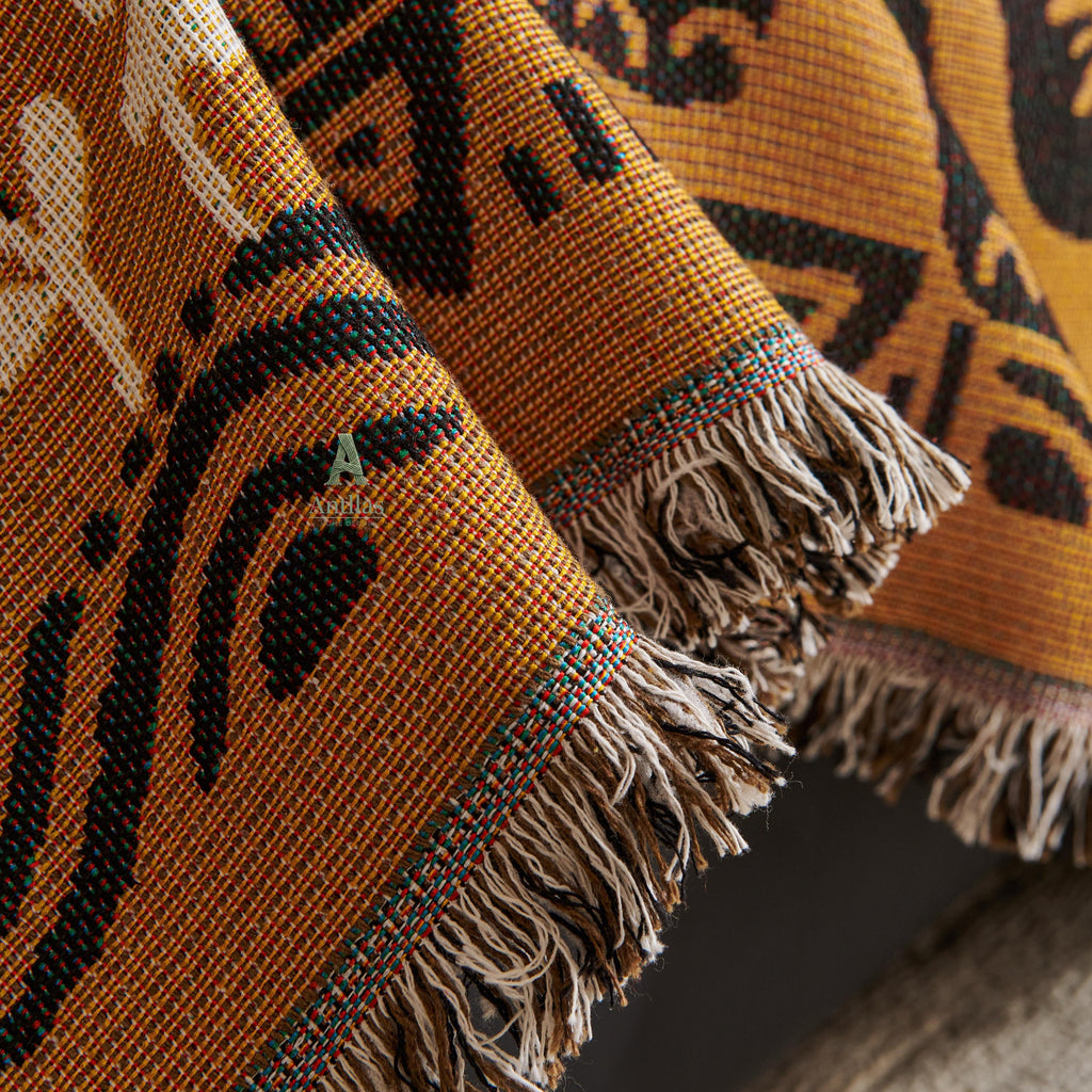 Chenille Jungle Animal Sofa Throw, Tribal Boho Kids Decor