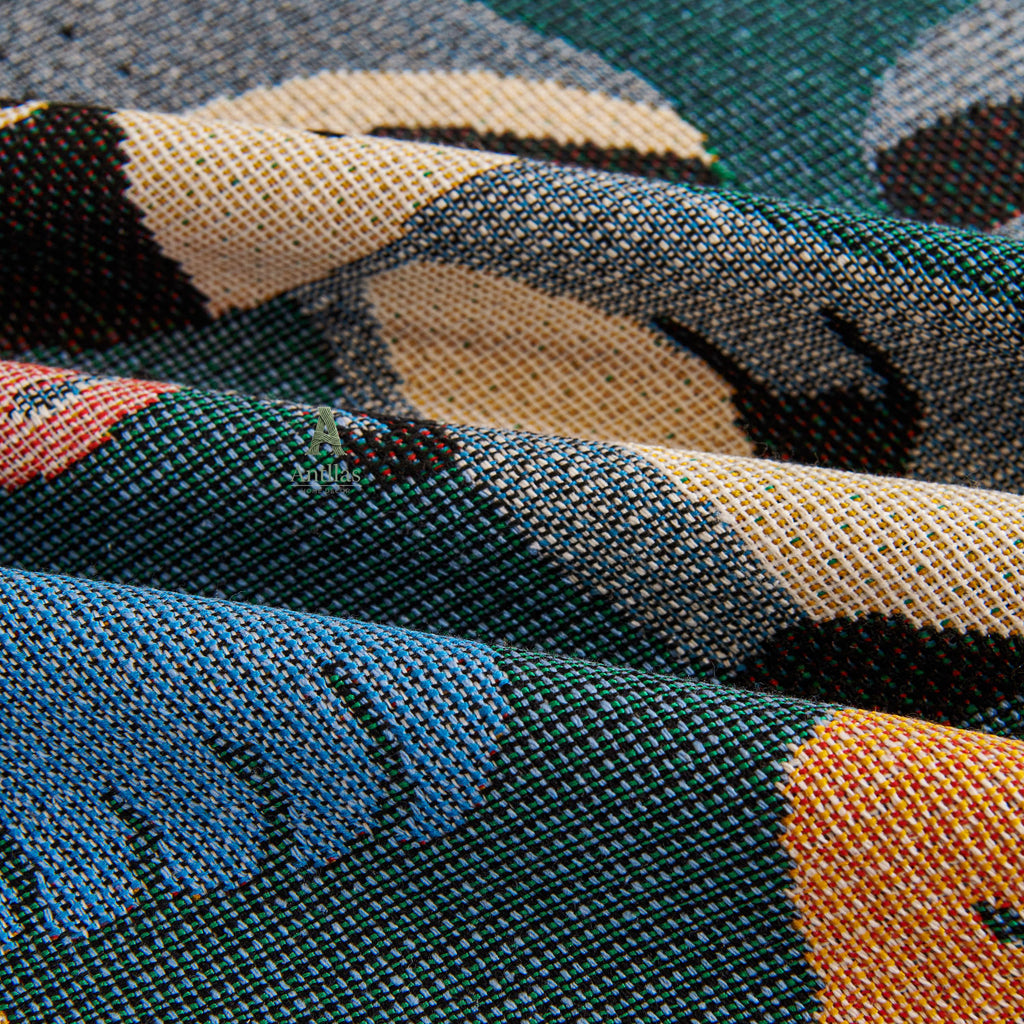 Forest Animal Chenille Throw Blanket, Cottagecore Kids Decor