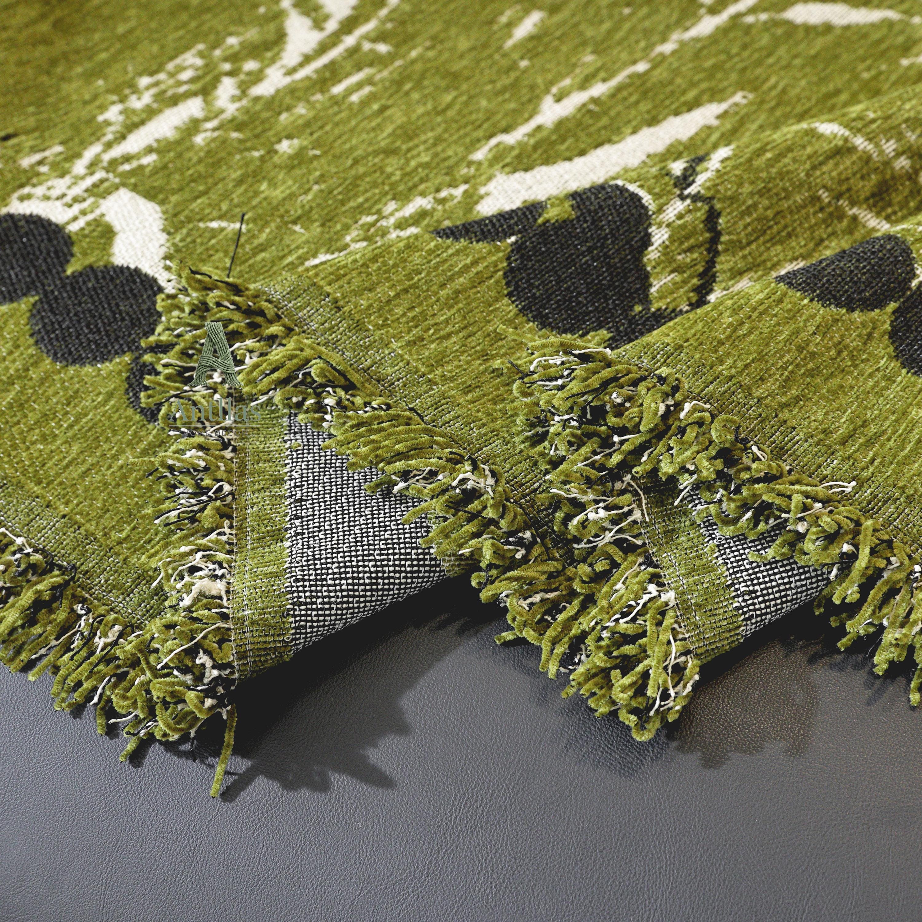 Bamboo Chenille Sofa Cover, Japandi Zen Throw, Botanical Furniture Protector