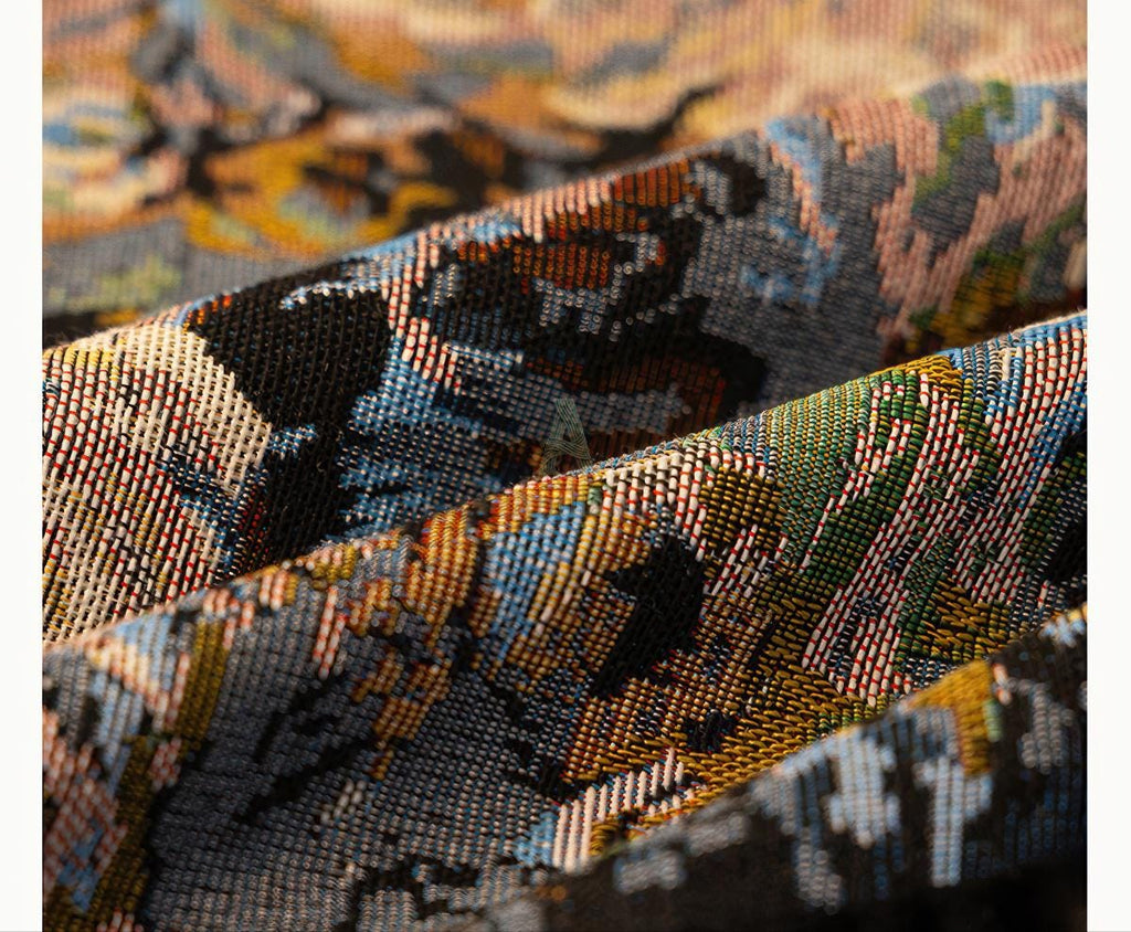 Midnight Garden Floral Sofa Cover, Black Velvet Ruffle, Dark Academia Decor
