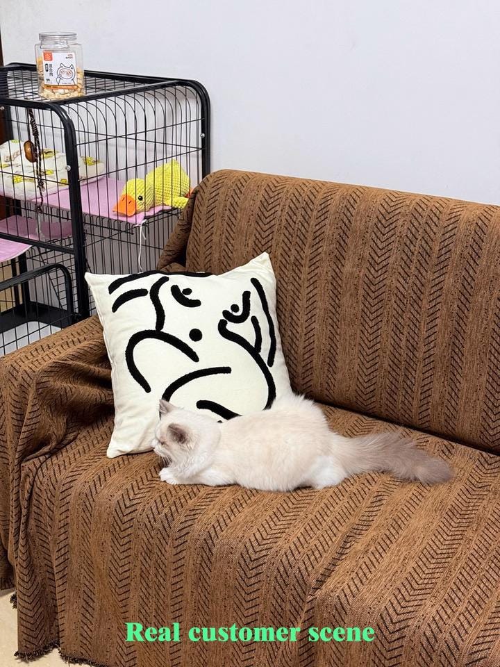 Water Resistance Chenille Sofa Cover, Pet Couch Protector, Non-Slip Sectional Throw, Washable