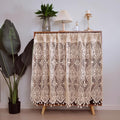 Boho Crochet Cotton Curtain, Vintage Lace Valance with Tassels