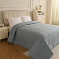 Cotton Quilted Bedspread, Boho Kantha Stitch, Queen King bedcover
