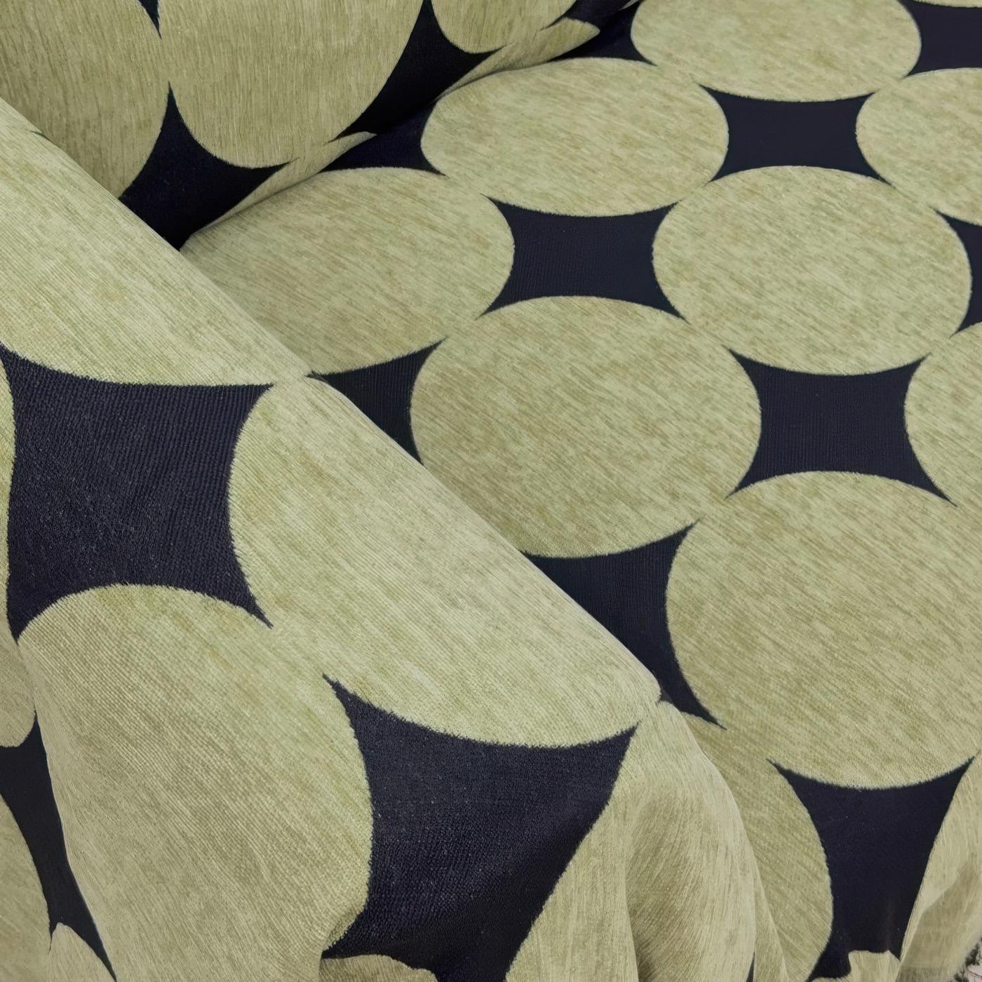 Mid-Century Geometric Sofacover, Retro Chunky Chenille Polka Dot Sofa Throw