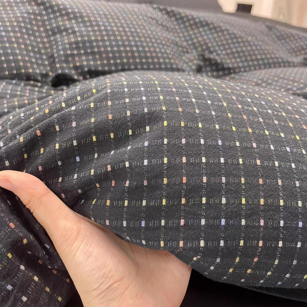 Black Jacquard Duvet Cover Set, Brushed Cotton Bedset King, Soft Winter Bedding, Bedsets