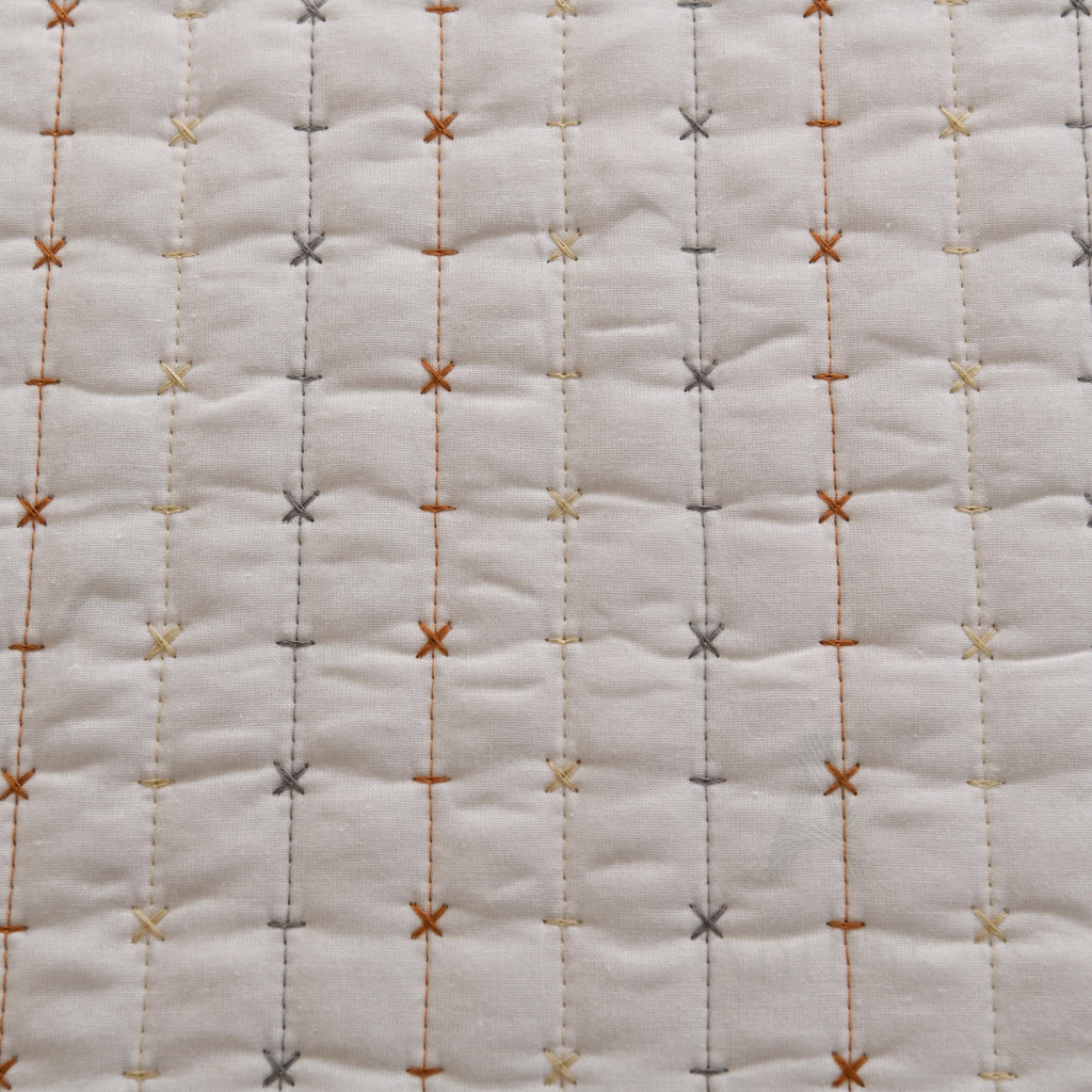 White Cotton Quilted Bedspread with Pillow, King Size Pick Stitch Coverlet