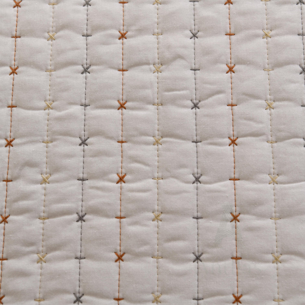 White Cotton Quilted Bedspread with Pillow, King Size Pick Stitch Coverlet