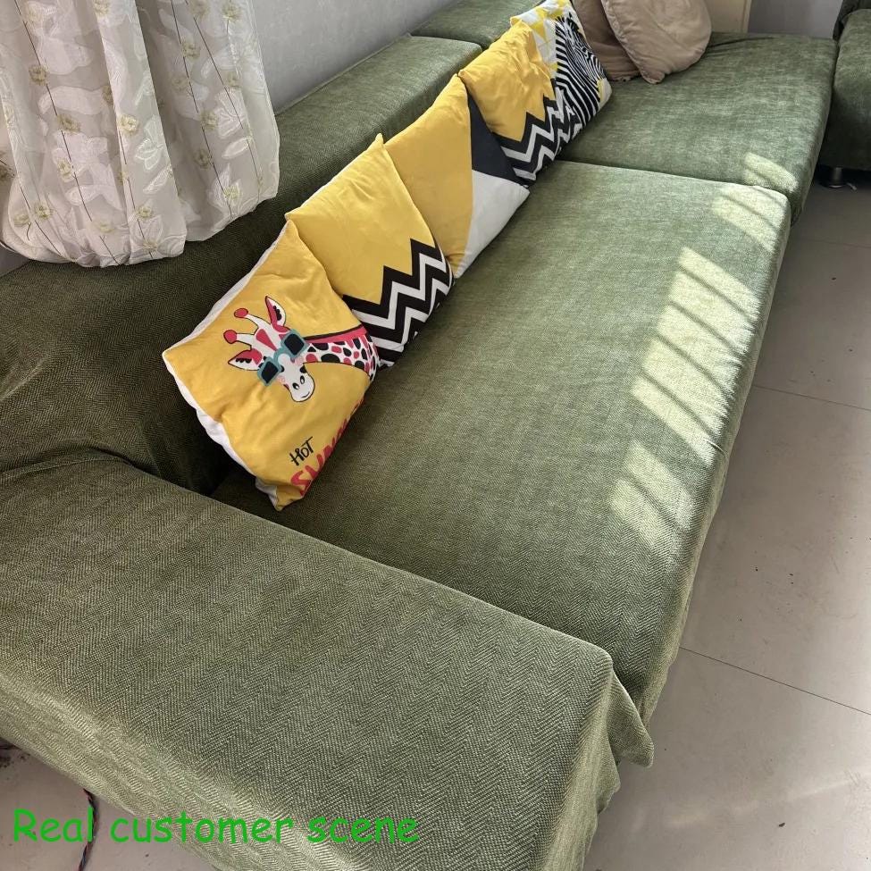 Stretch Chenille Sofa Cover, Full Cover Couch Slipcover, Pet Friendly Elastic Furniture Protector
