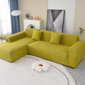 Full Coverage L-Shape, Stretch Waffle Sofa Cover, Elastic Couch Slipcover, Morandi Color Furniture Protector