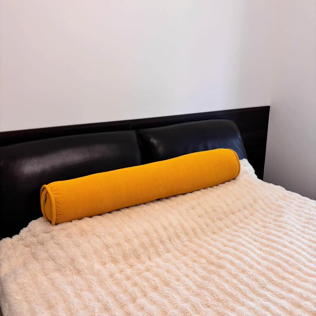 Ergonomic Corduroy Body Pillow, Maternity Side Sleeper Bolster, Leg Support Cushion (Washable Cover)