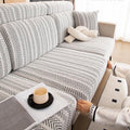 Herringbone Sofa Cushion Cover, L-Shaped Sectional Slipcover, Modern Textured Furniture Protector