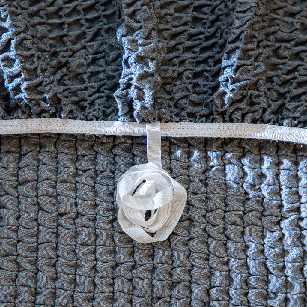 Curved Sofa Cover, Bubble Texture Stretch Slipcover, Asymmetrical Couch Protector