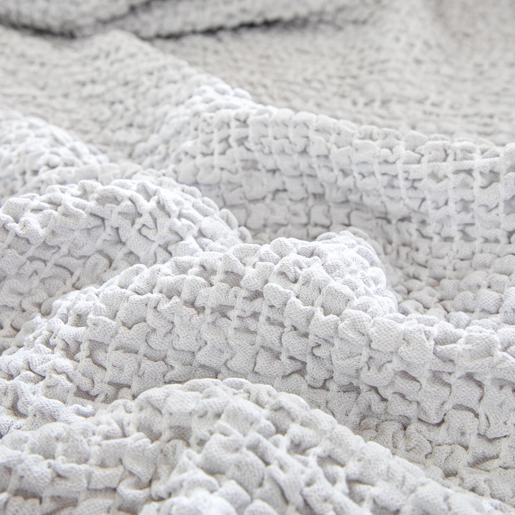 Curved Sofa Cover, Bubble Texture Stretch Slipcover, Asymmetrical Couch Protector