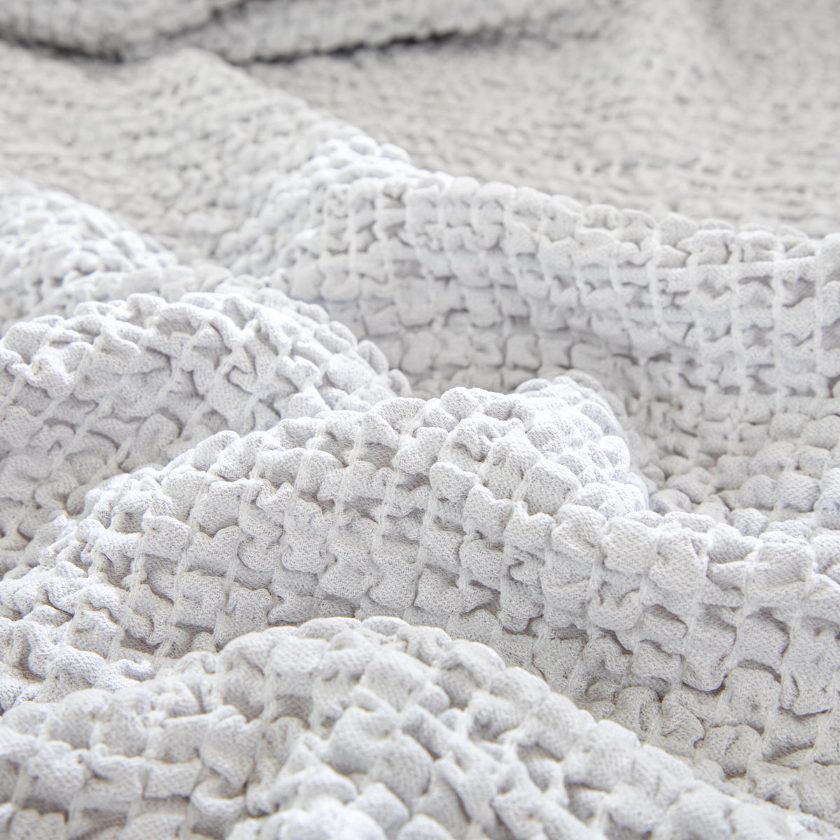 Curved Sofa Cover, Bubble Texture Stretch Slipcover, Asymmetrical Couch Protector