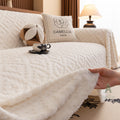 Plush Fleece Sofa Throw, Heavyweight Teddy Blanket, Zero Shedding Couch Cover