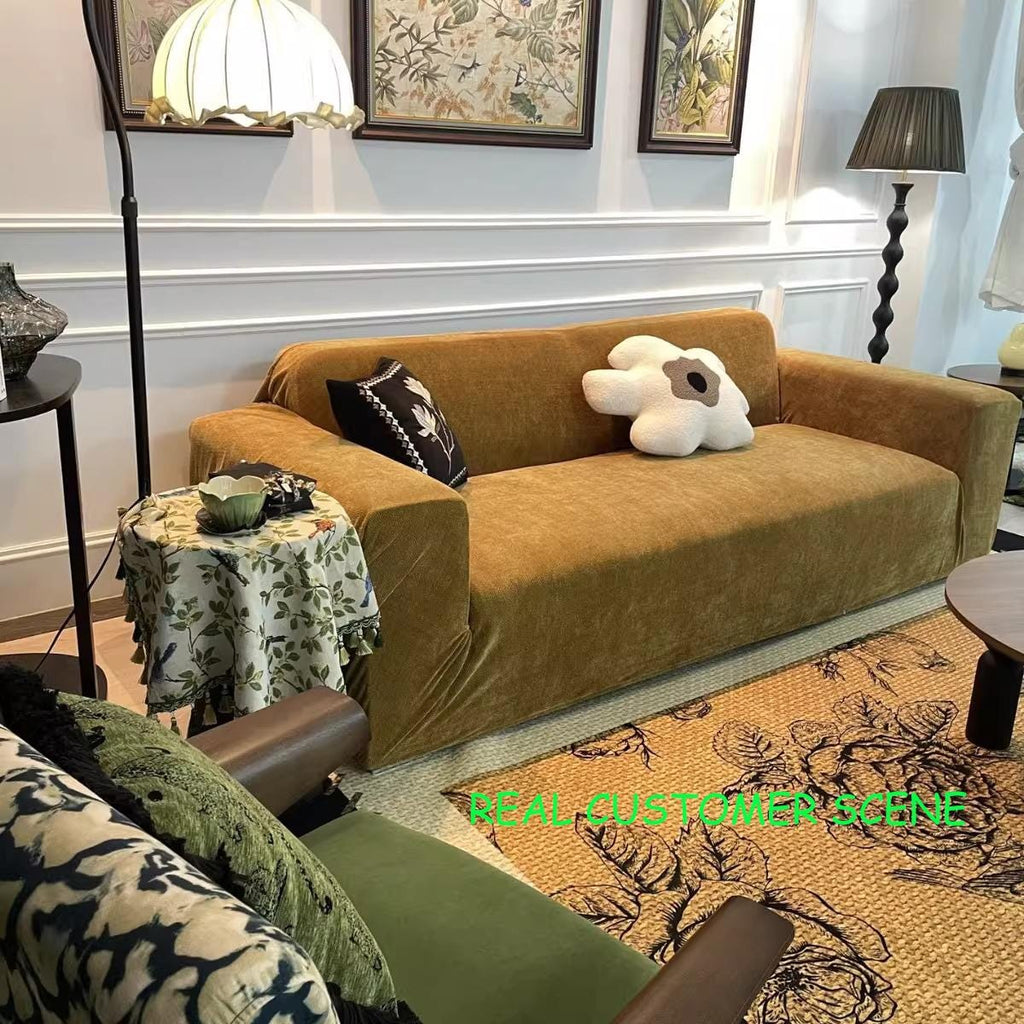 Stretch Chenille Sofa Cover, Full Cover Couch Slipcover, Pet Friendly Elastic Furniture Protector