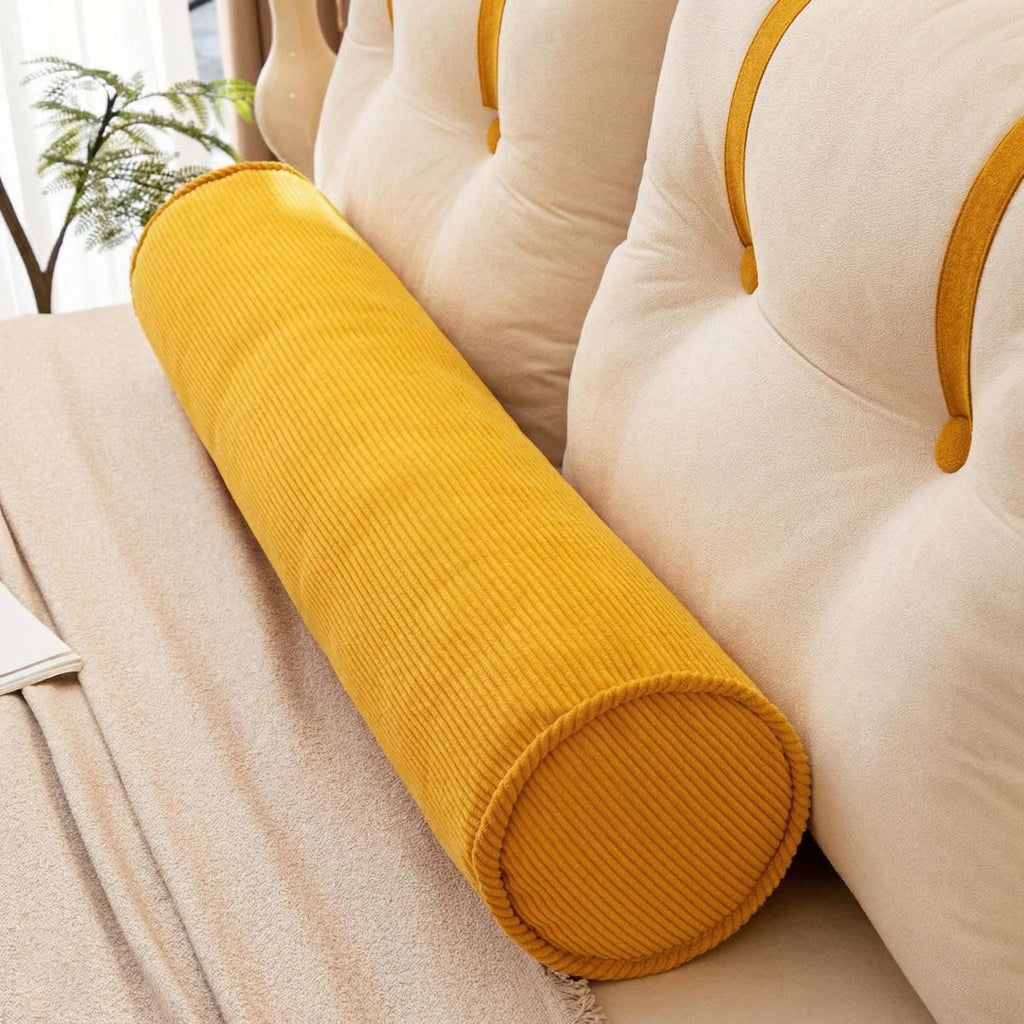 Ergonomic Corduroy Body Pillow, Maternity Side Sleeper Bolster, Leg Support Cushion (Washable Cover)