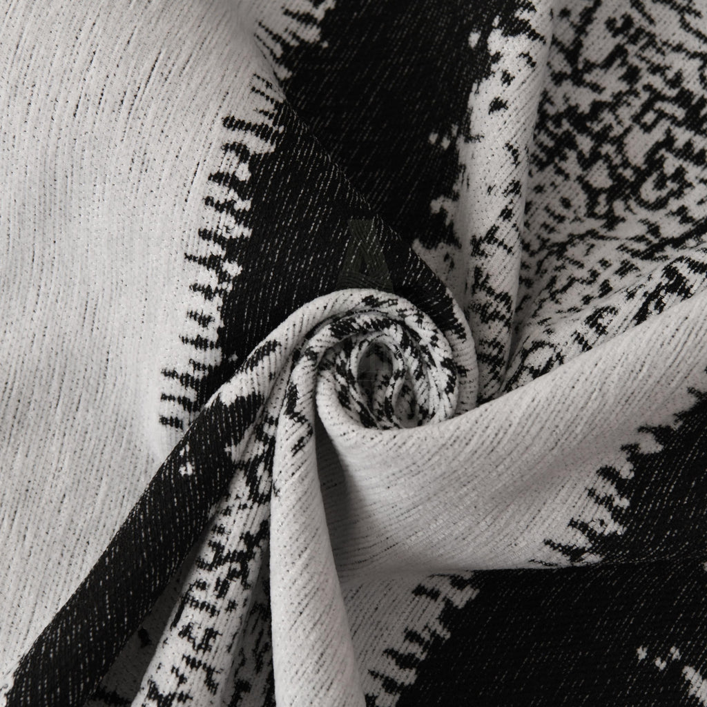 Heavyweight Chenille Sofa Throw Blanket, Striped Couch Protector, Pet Friendly Tassel Drape