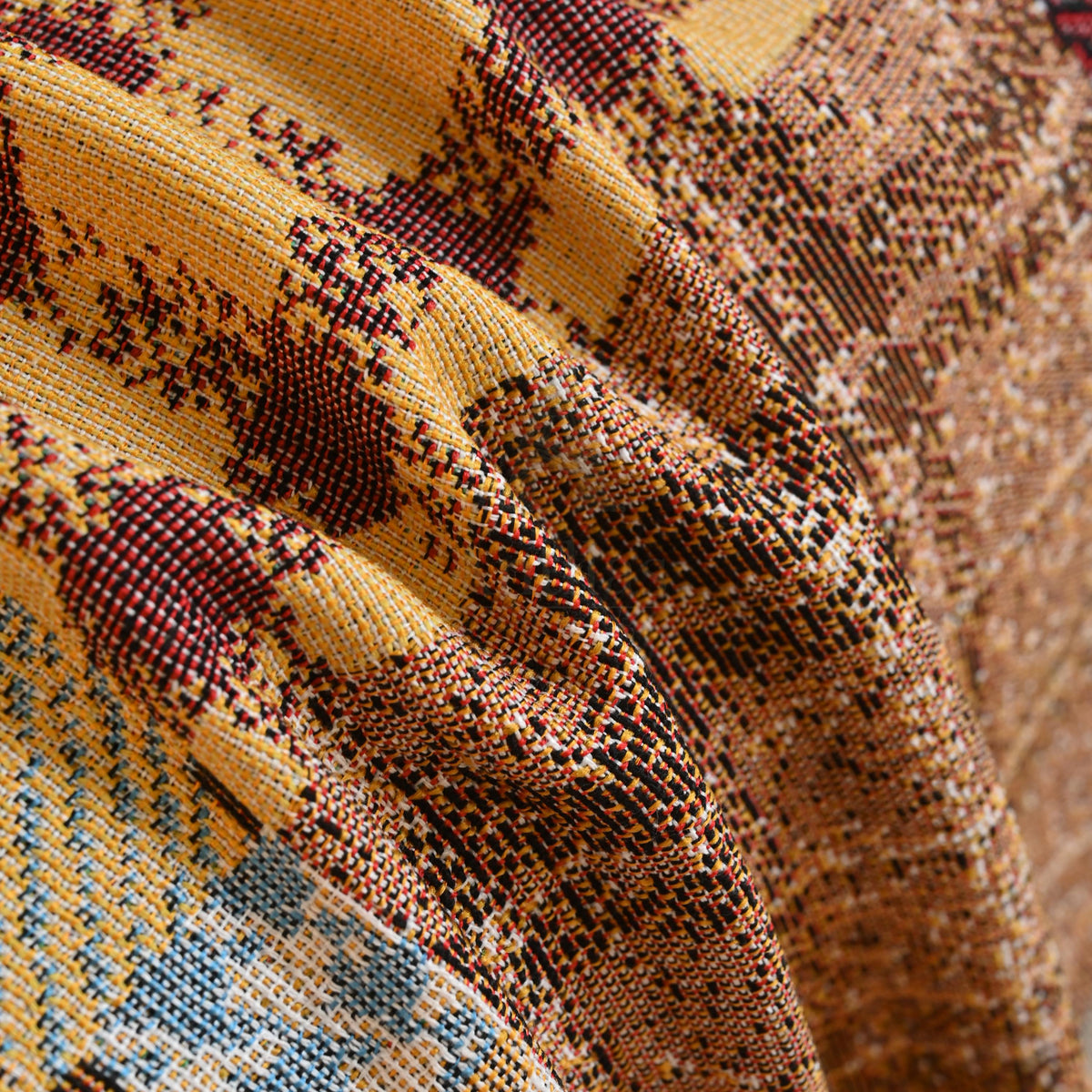 Heavyweight Chenille Sofa Throw, Boho Patchwork Couch Cover, Pet Friendly Furniture Protector