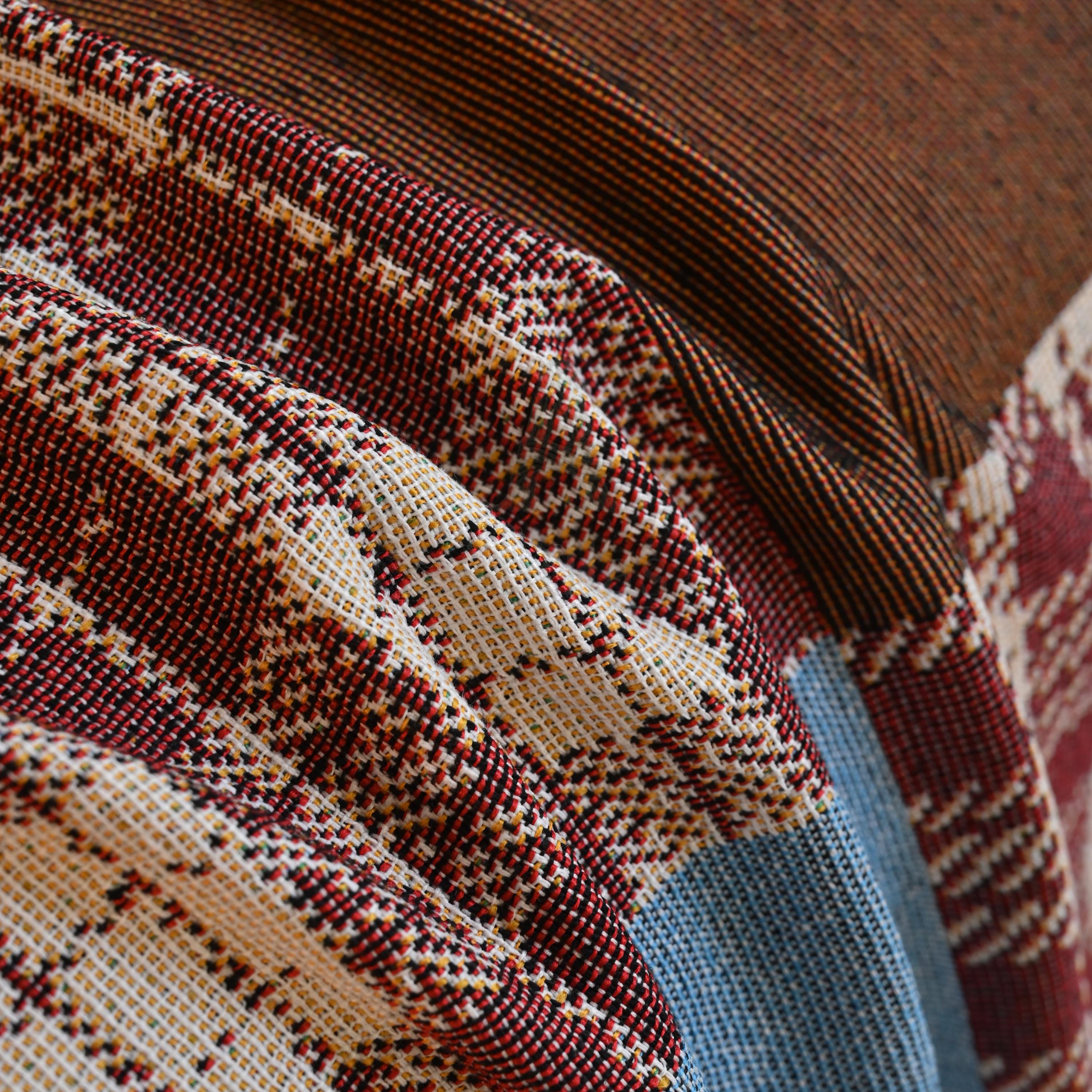 Heavyweight Chenille Sofa Throw, Boho Patchwork Couch Cover, Pet Friendly Furniture Protector