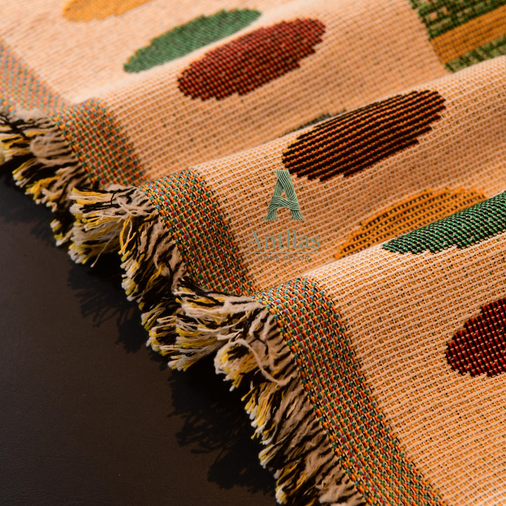 Boho Chenille Sofa Throw, Patchwork Couch Cover, Heavy Blanket, Pet Friendly, Anti Pilling Drape