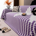 Purple Heart Chenille Sofa Throw Blanket, Jacquard Couch Cover, Romantic Gift