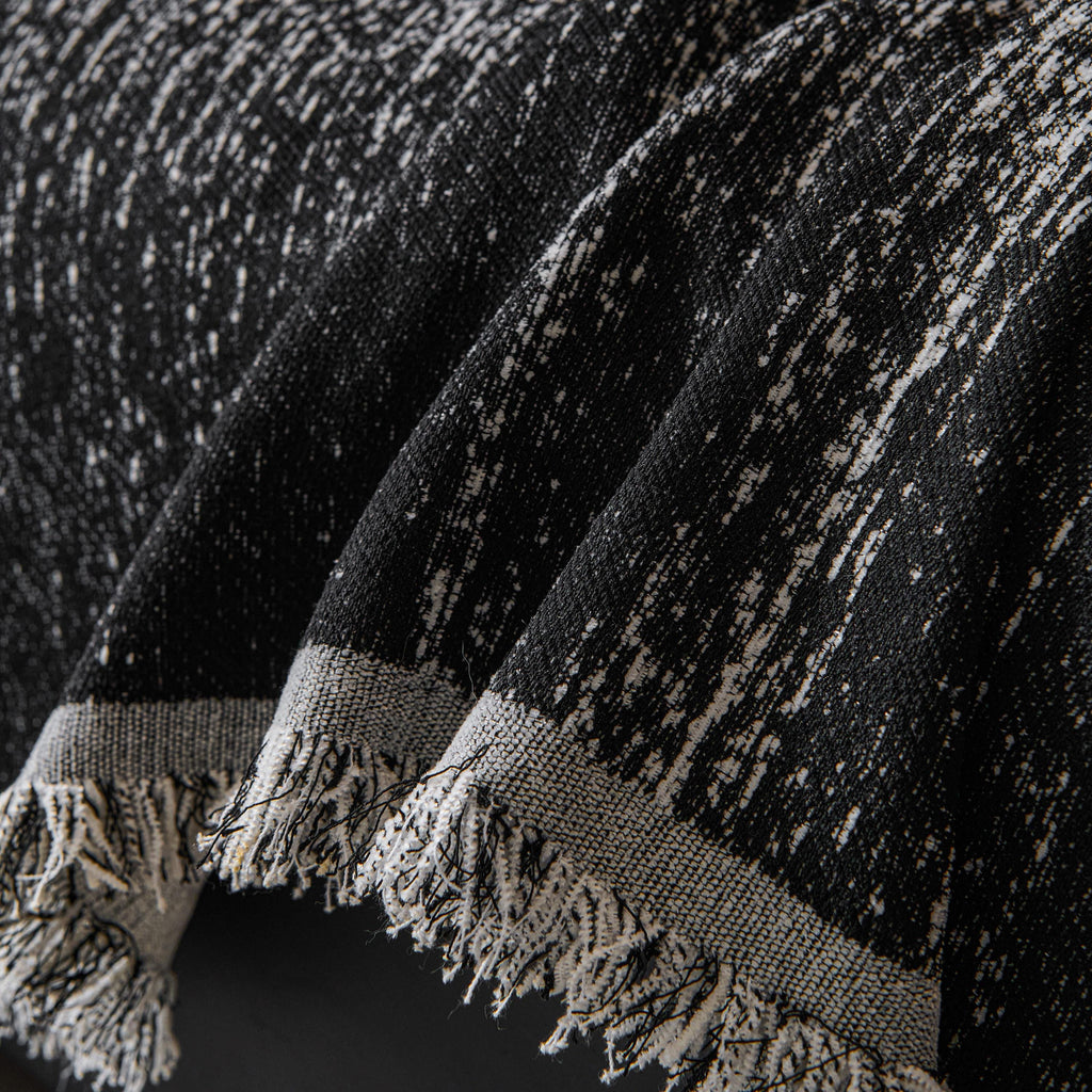 Gradient Chenille Sofa Throw, Heavyweight Couch Cover, Ombre Tassel Furniture Protector