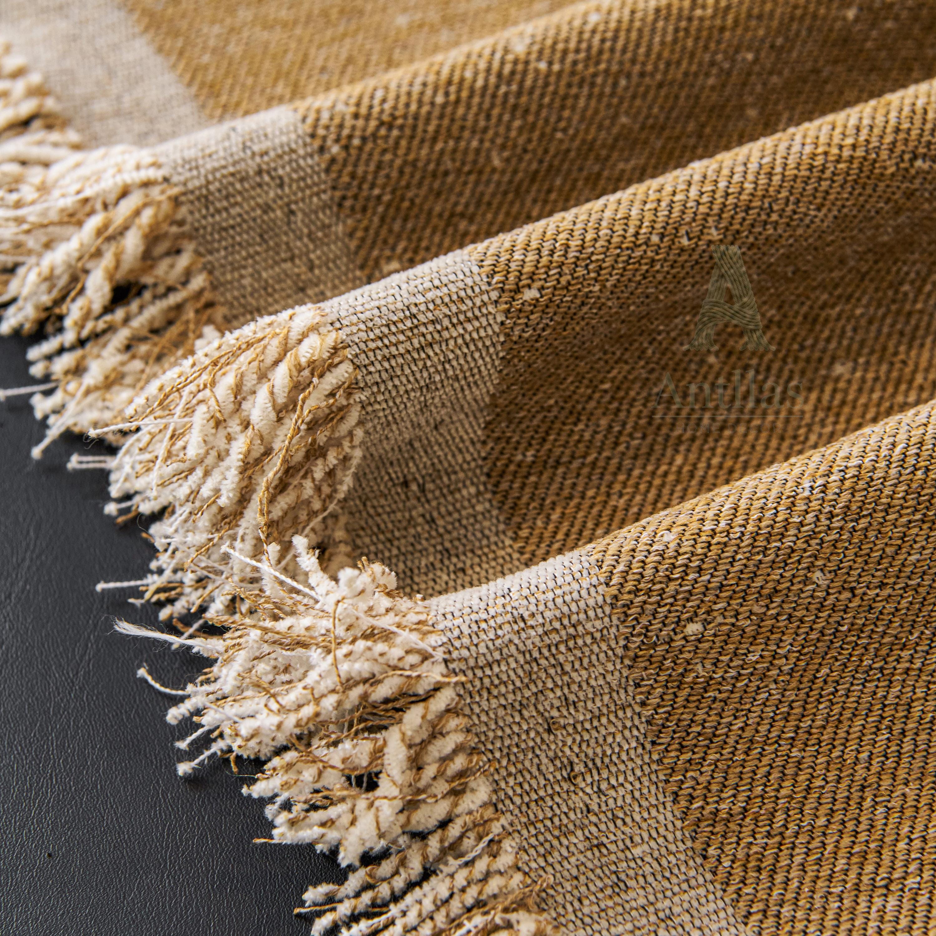 Gradient Chenille Sofa Throw, Heavyweight Couch Cover, Ombre Tassel Furniture Protector