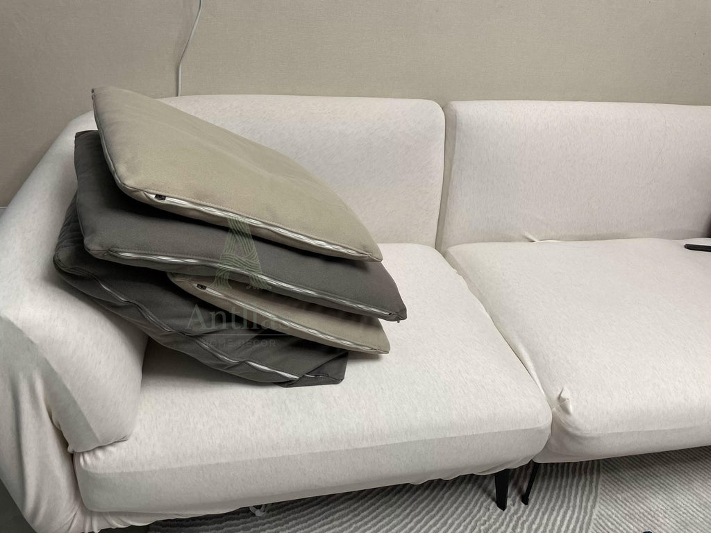 Knitted Cotton Sofa Cover, Ultra Stretch L-Shape Jersey Slipcover, Furniture Protector
