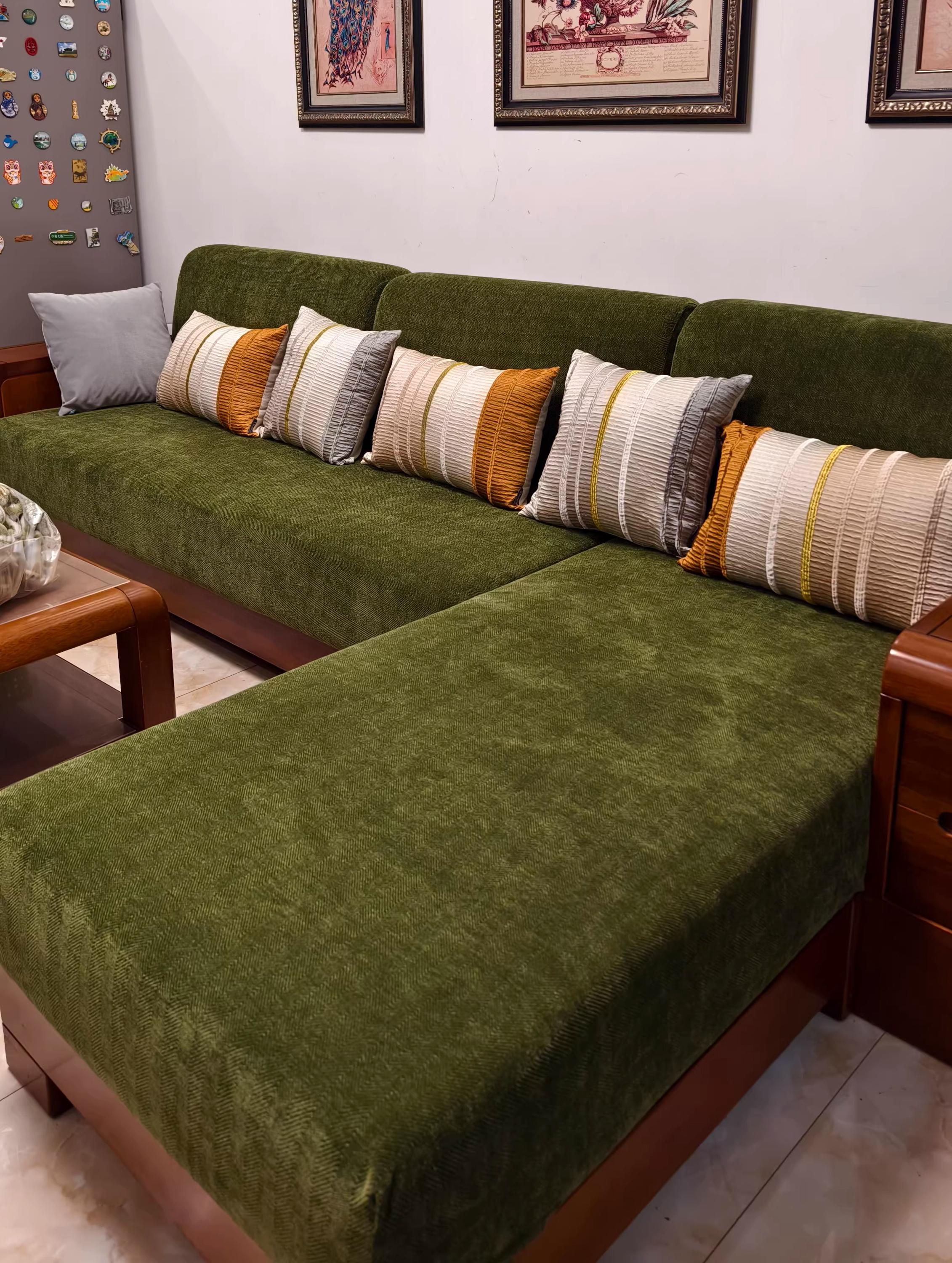 Elastic Chenille Sofa Cushion Cover, Fitted Sheet Fit, Pet Proof Protector