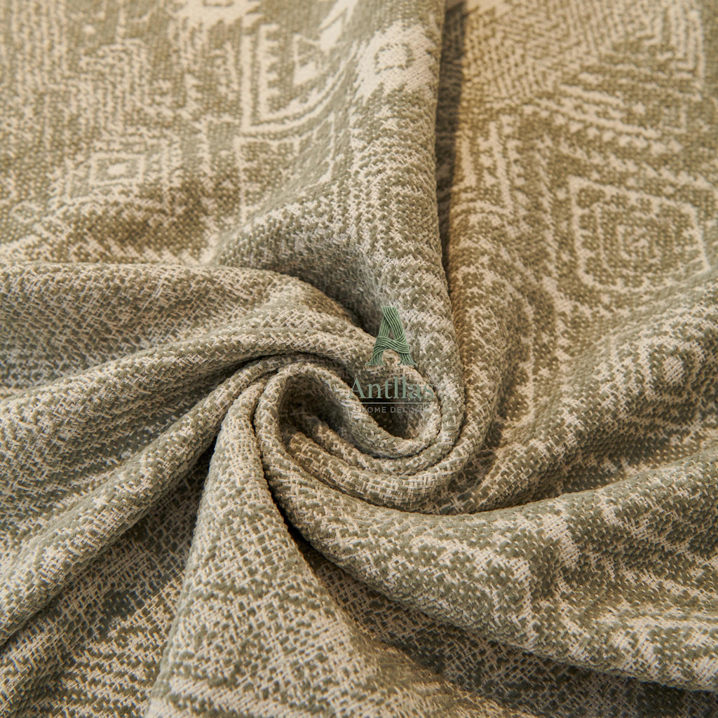 Vintage Bohemian Sofa Cover, Boho Woven Throw Blanket, Geometric Couch Slipcover, Fringe Furniture Protector