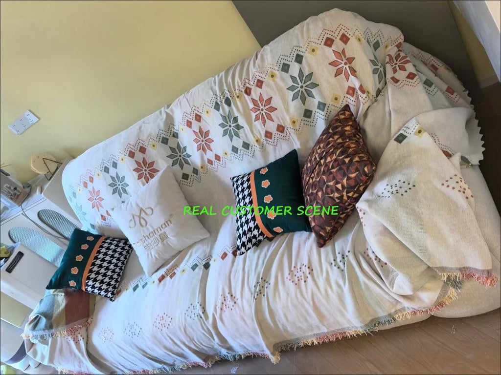 Bohemian Chenille Sofa Cover: Anti-Slip Couch Cover, Cat Scratch Resistant