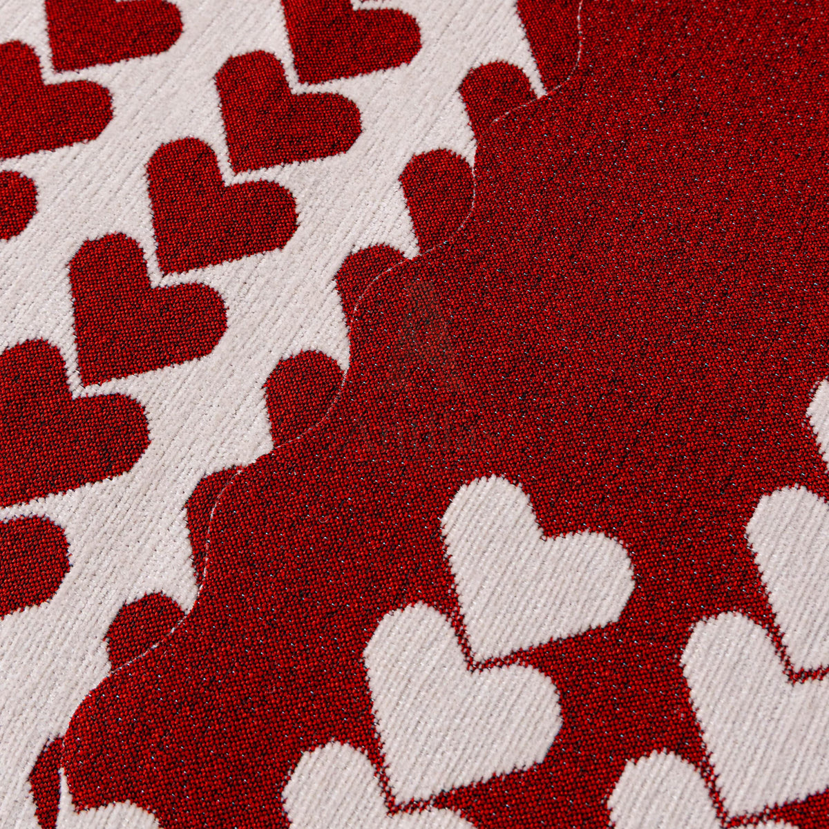 Purple Heart Chenille Sofa Throw Blanket, Jacquard Couch Cover, Romantic Gift