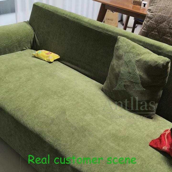 Stretch Chenille Sofa Cover, Full Cover Couch Slipcover, Pet Friendly Elastic Furniture Protector